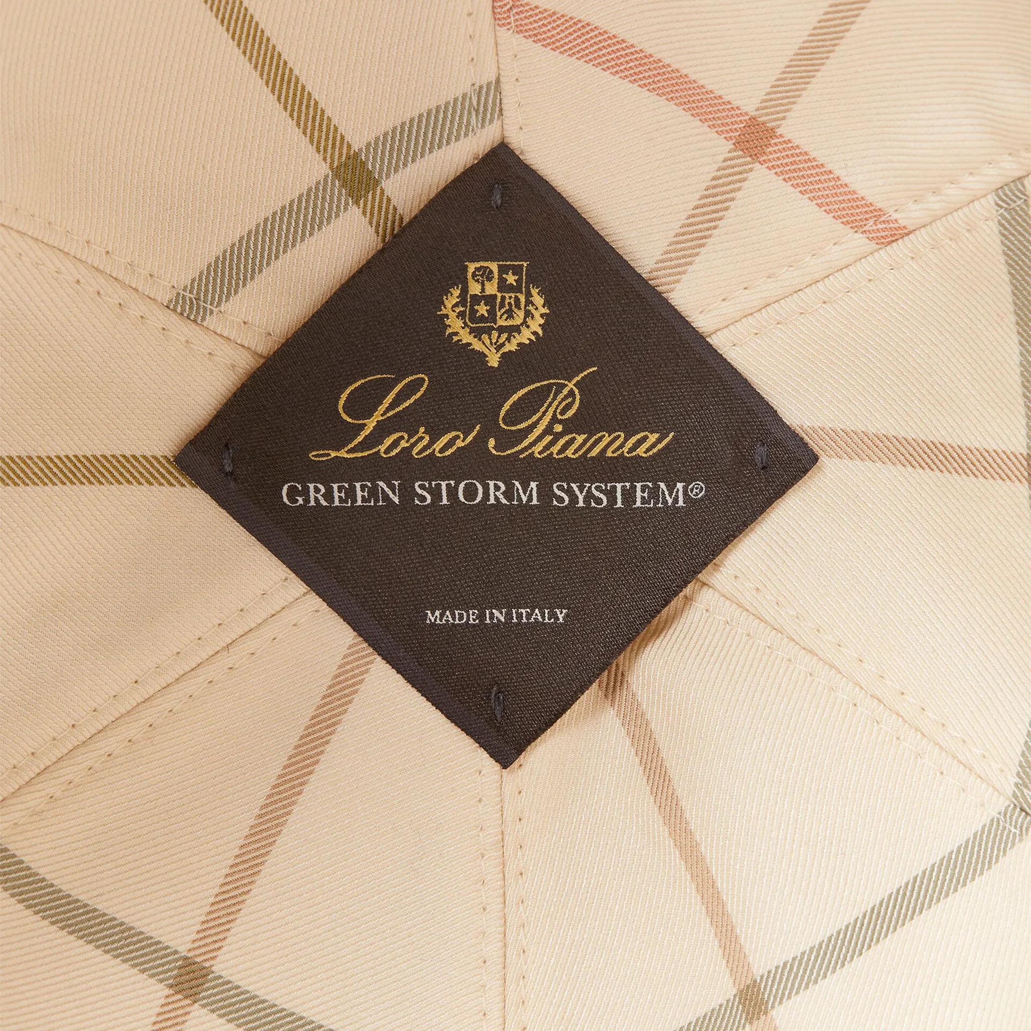 Detailed View of Loro Piana Microfibre Storm System Thyme Ivory Baseball Cap FAP9958_B5LR